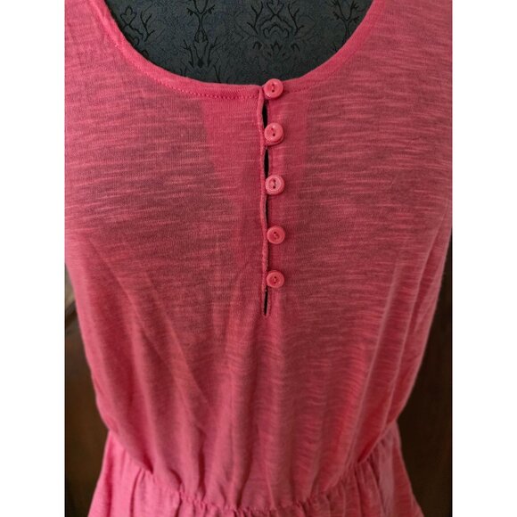 Gap Womens Sleeveless Peplum Top S Pink Cotton Blend Button Detail - Picture 3 of 7